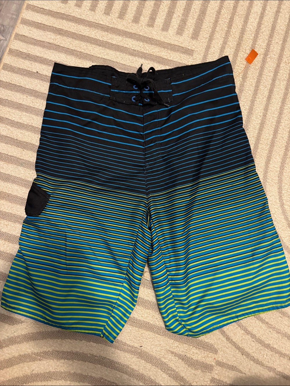 burnside Black Shorts with Blue Stripe Accent